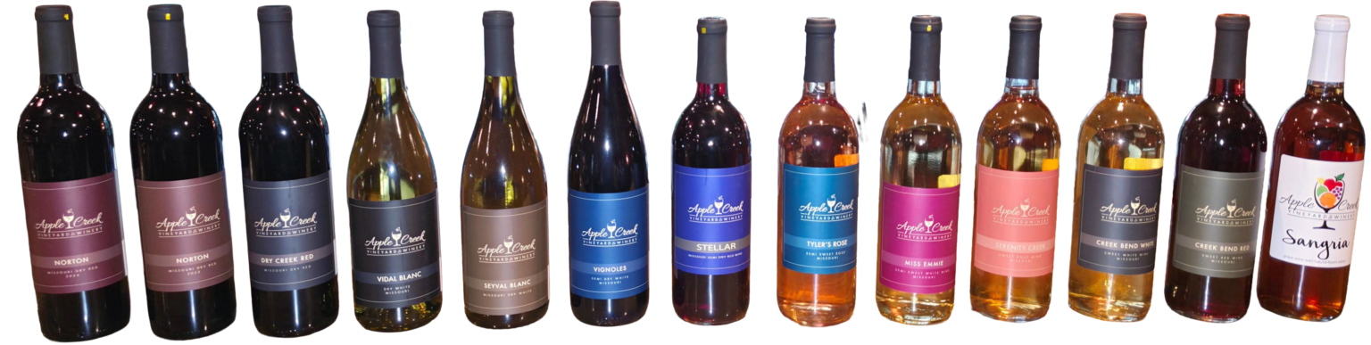 Apple Creek Vineyard & Winery handcrafted wine collection